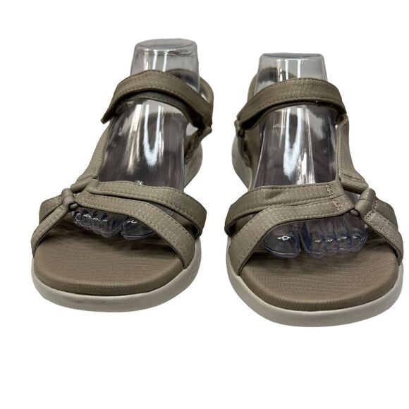 Skechers Goga Max Taupe Tan Sandals Size 11 Strappy Comfort Walking - Picture 3 of 12